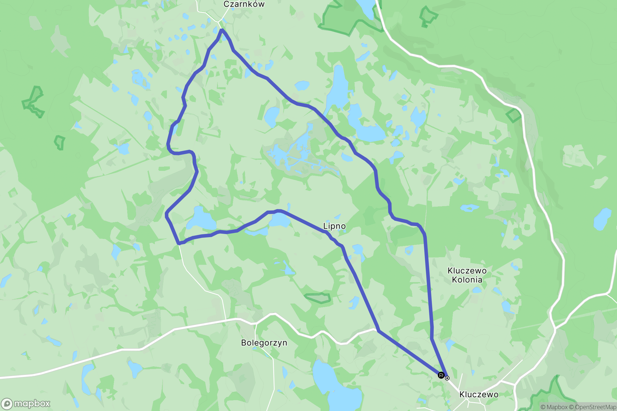 Kluczewo: mapa trasy - Poland