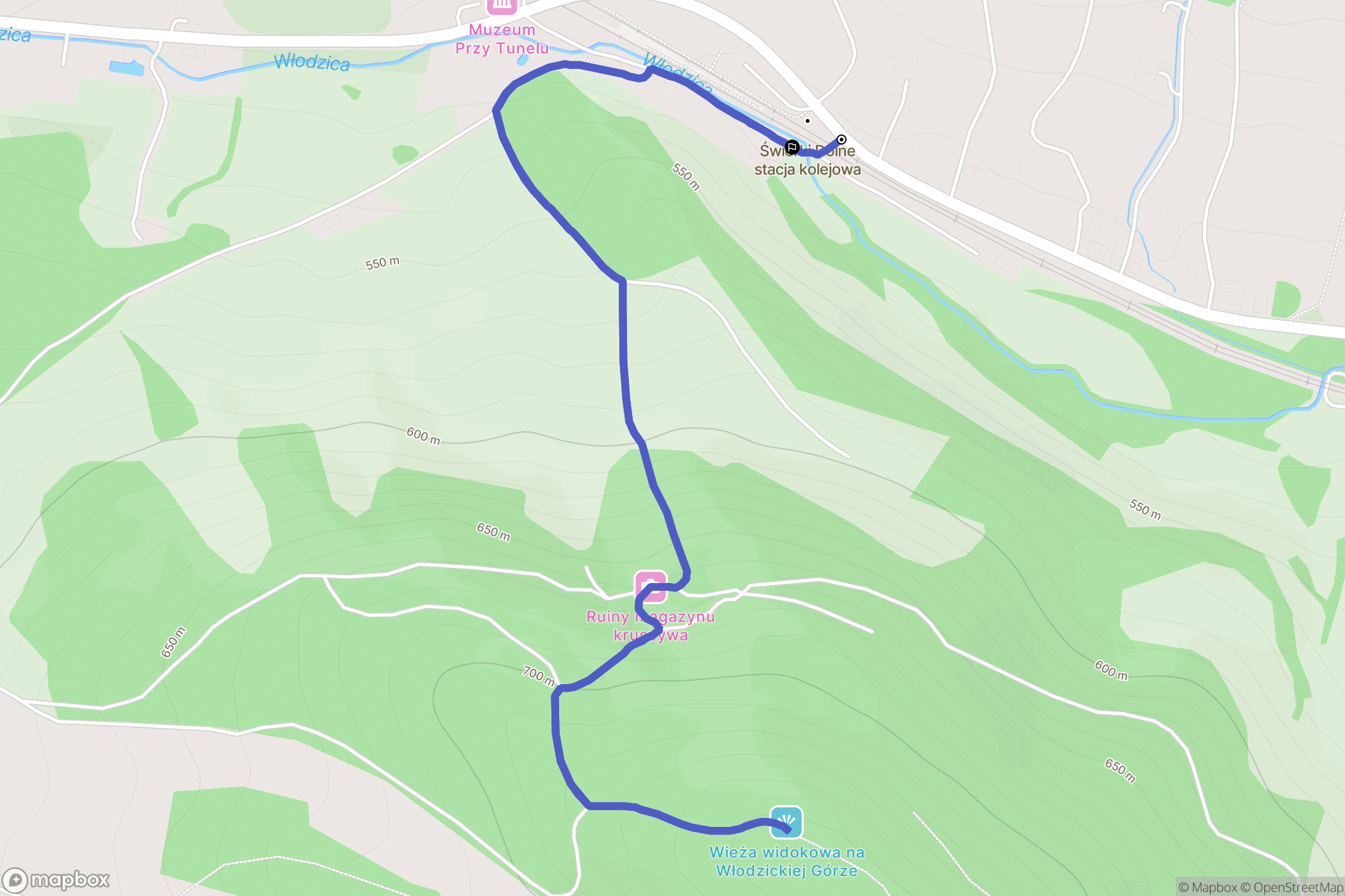 Świerki: mapa trasy - Poland
