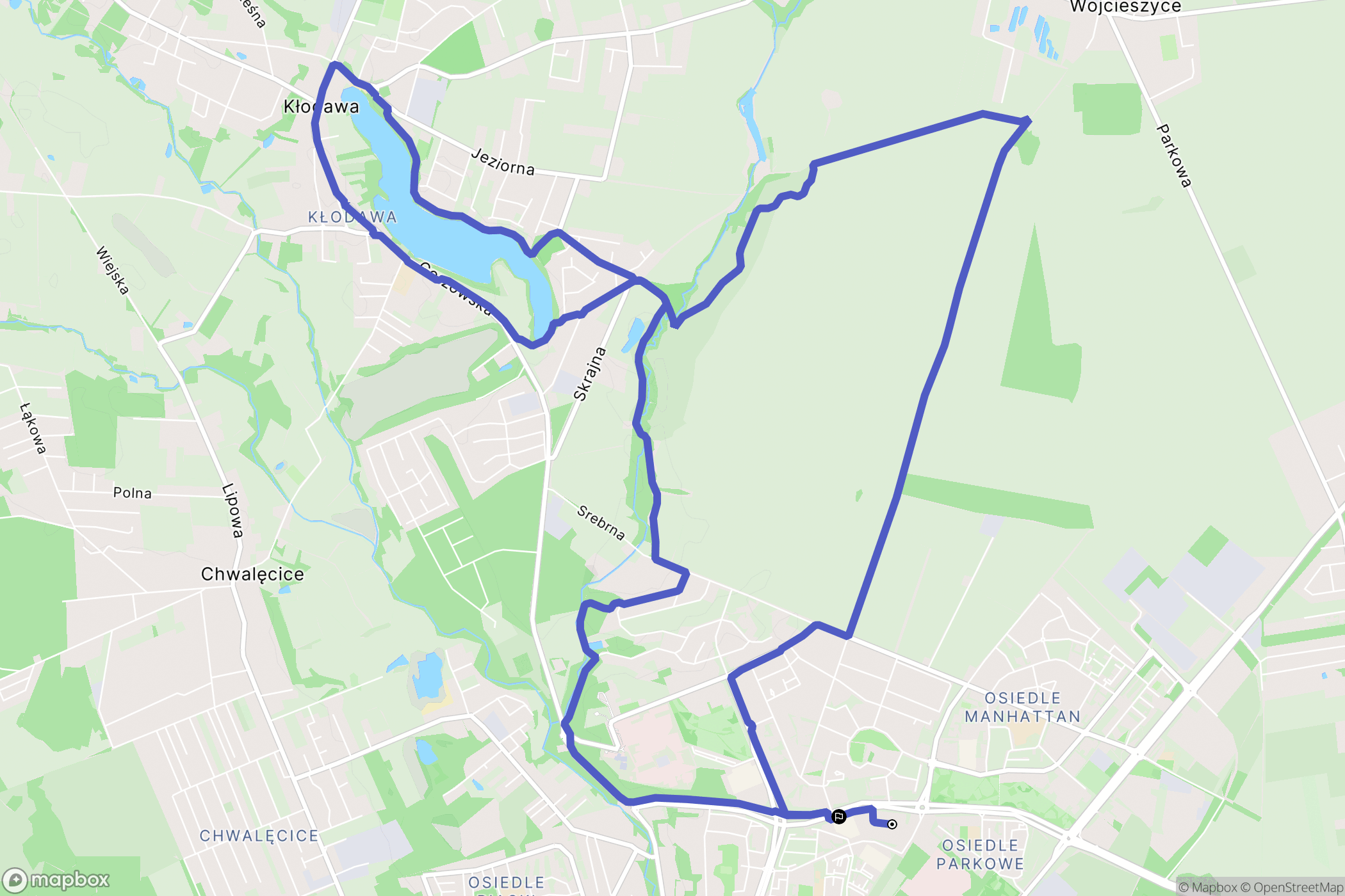 Gorzów Wielkopolski: mapa trasy - Poland