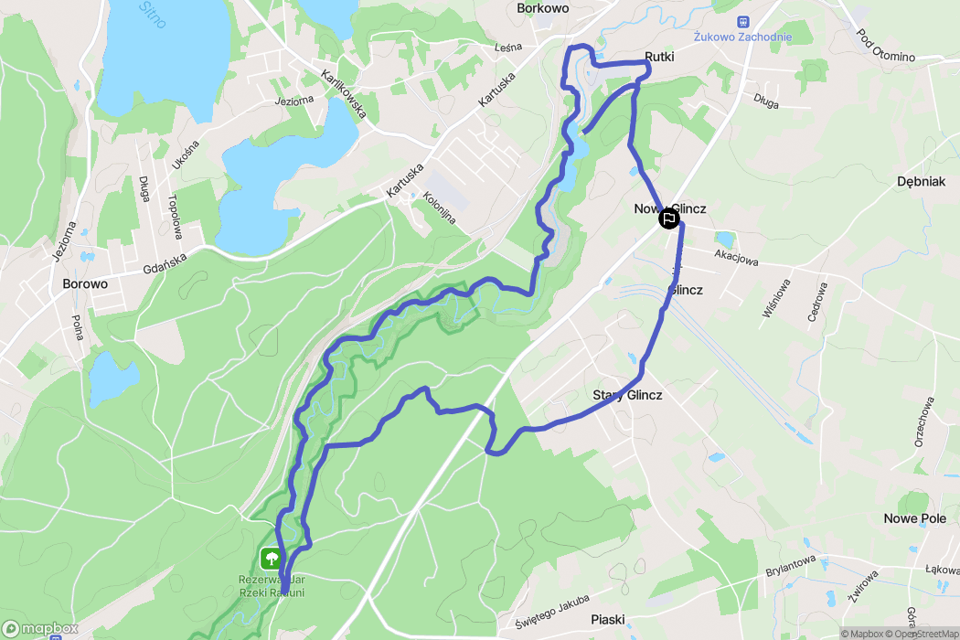 Glincz: mapa trasy - Poland