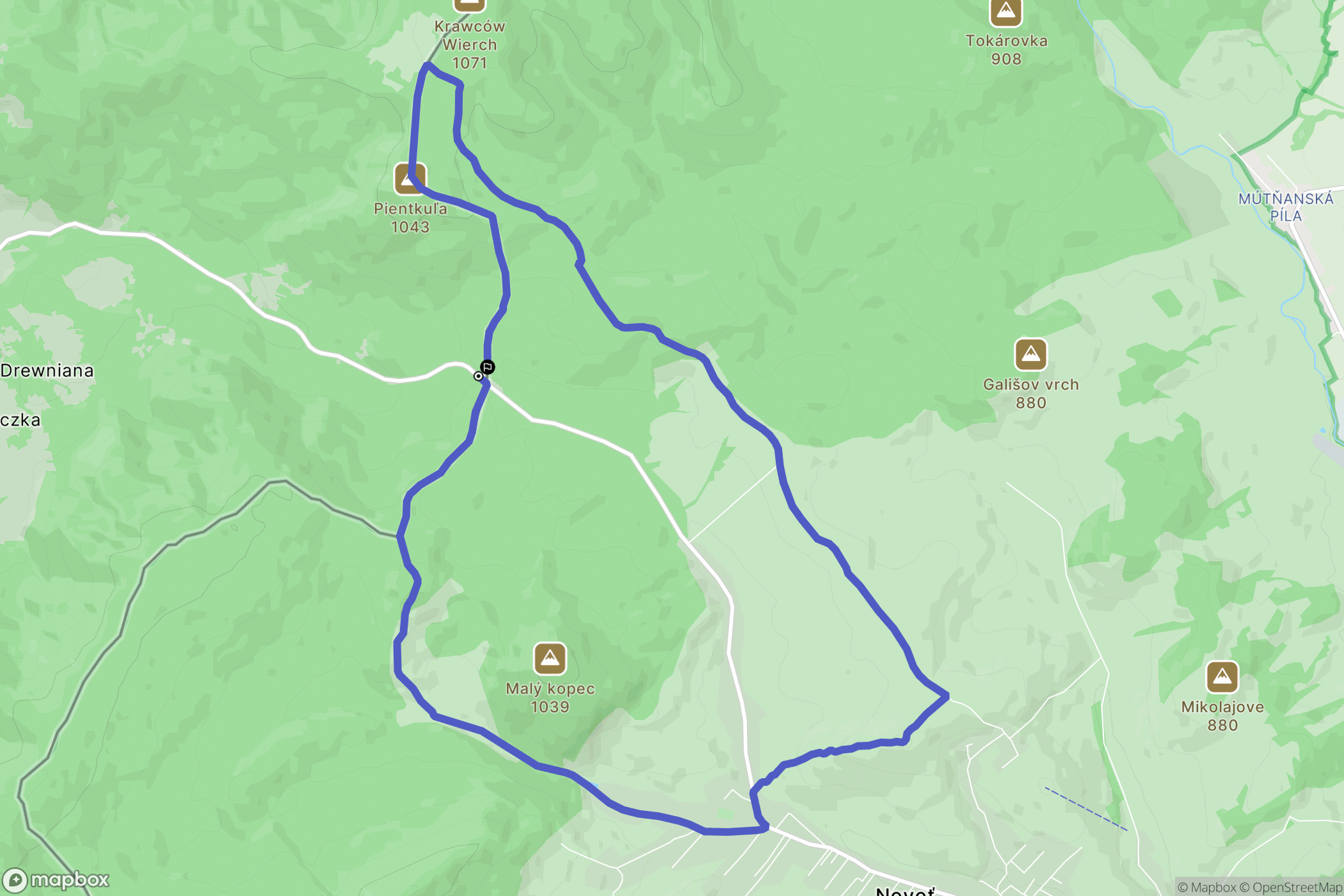 Novoť: mapa trasy - Slovakia