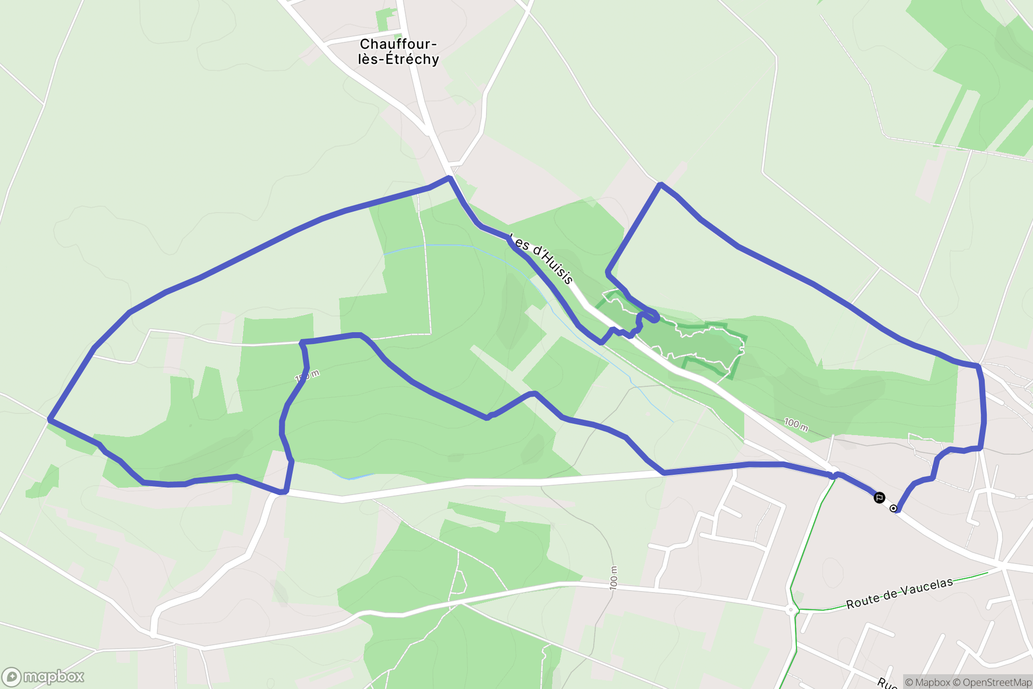 Étréchy : carte du parcours de randonnée - France