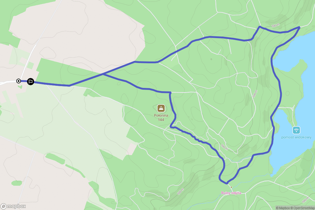 Żubrów: mapa trasy - Poland