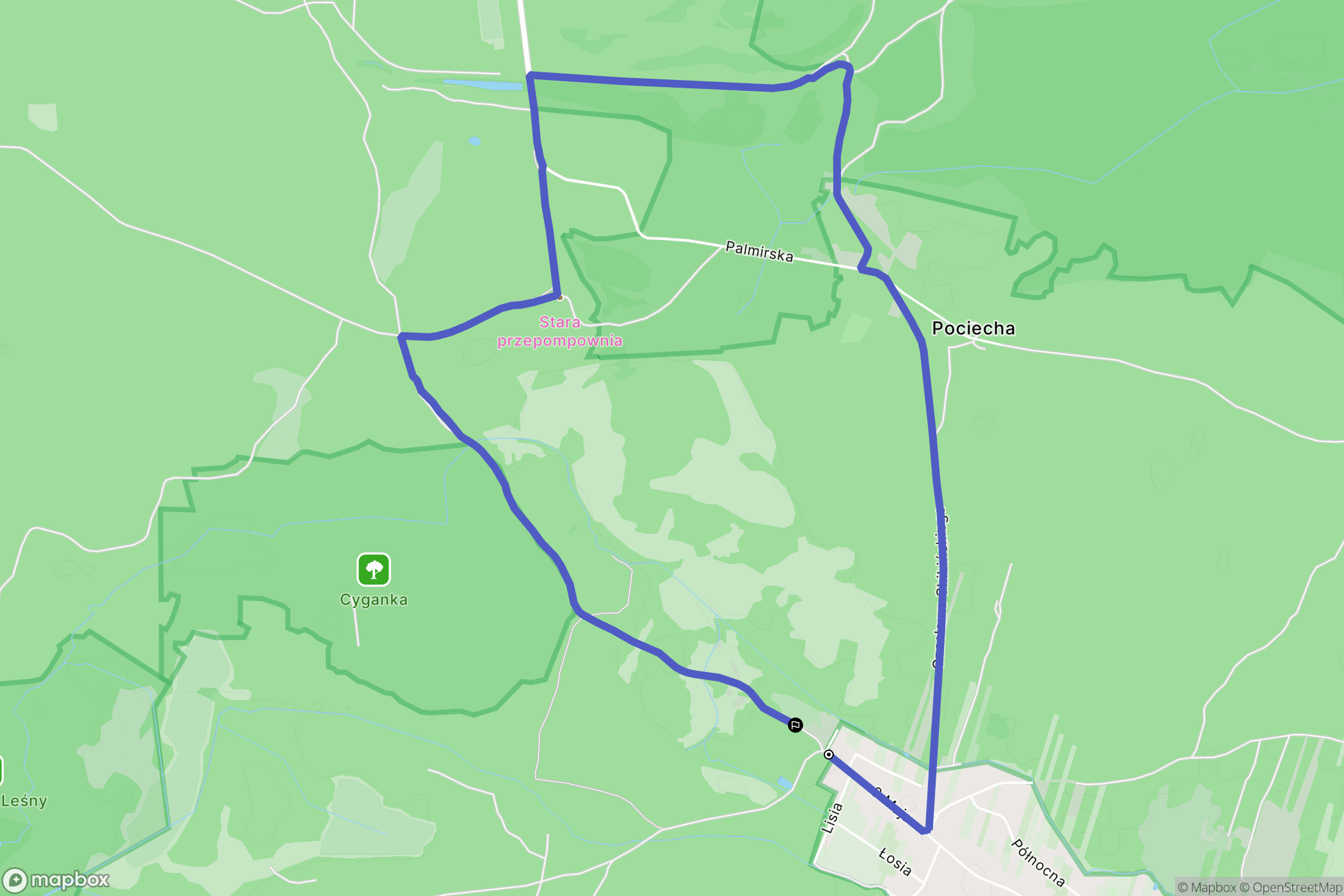 Truskaw: mapa trasy - Poland