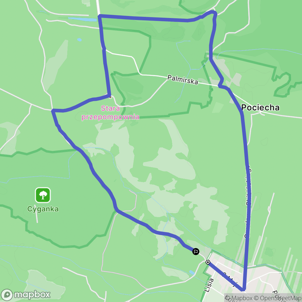 Truskaw: mapa trasy - Poland