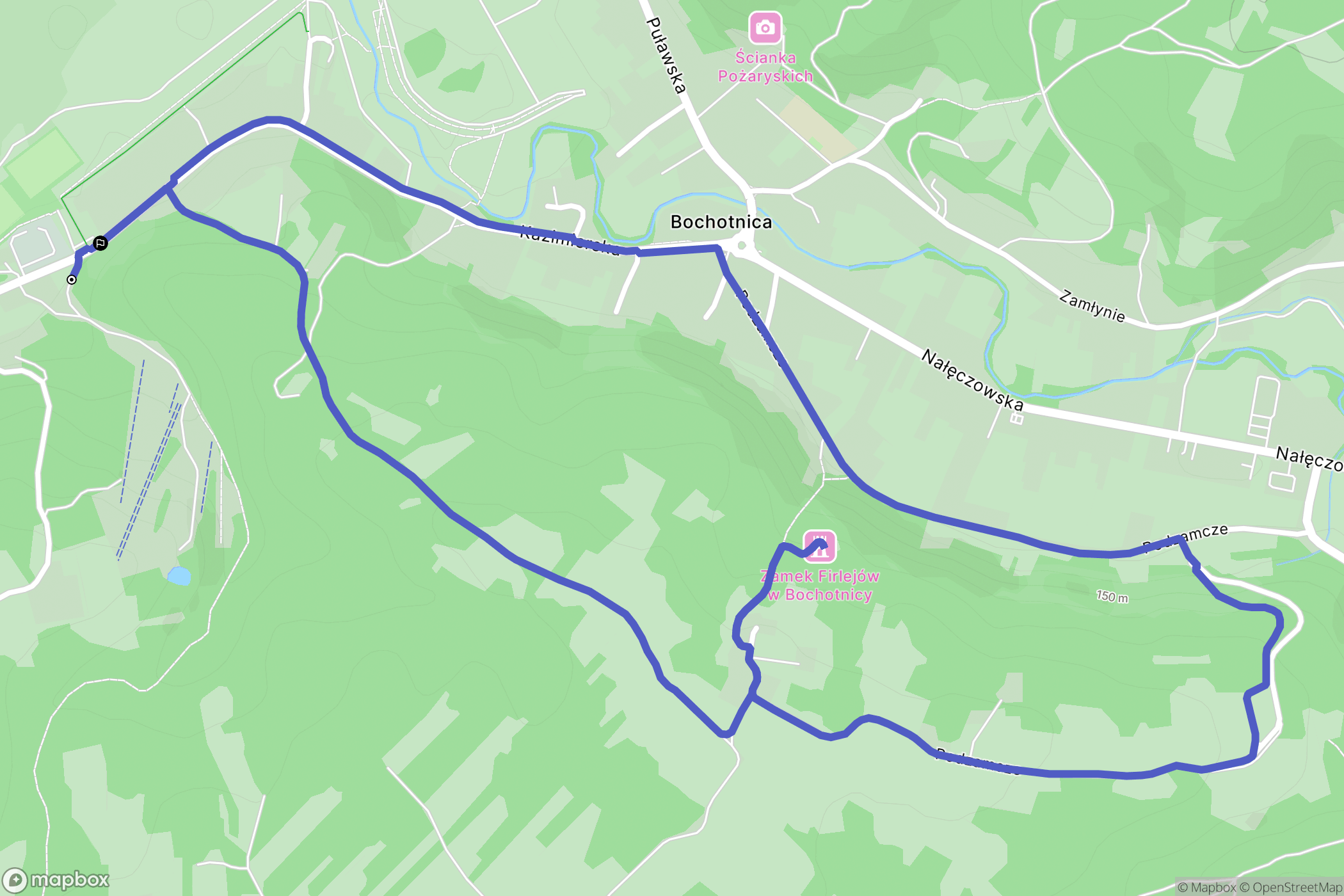 Bochotnica: mapa trasy - Poland