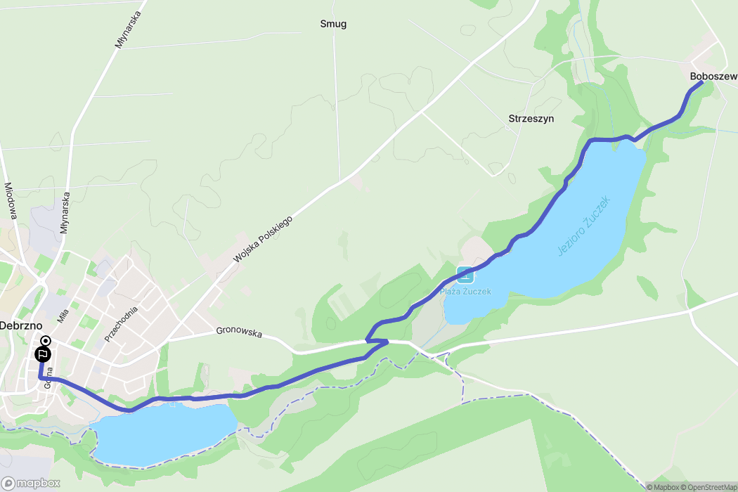 Debrzno: mapa trasy - Poland