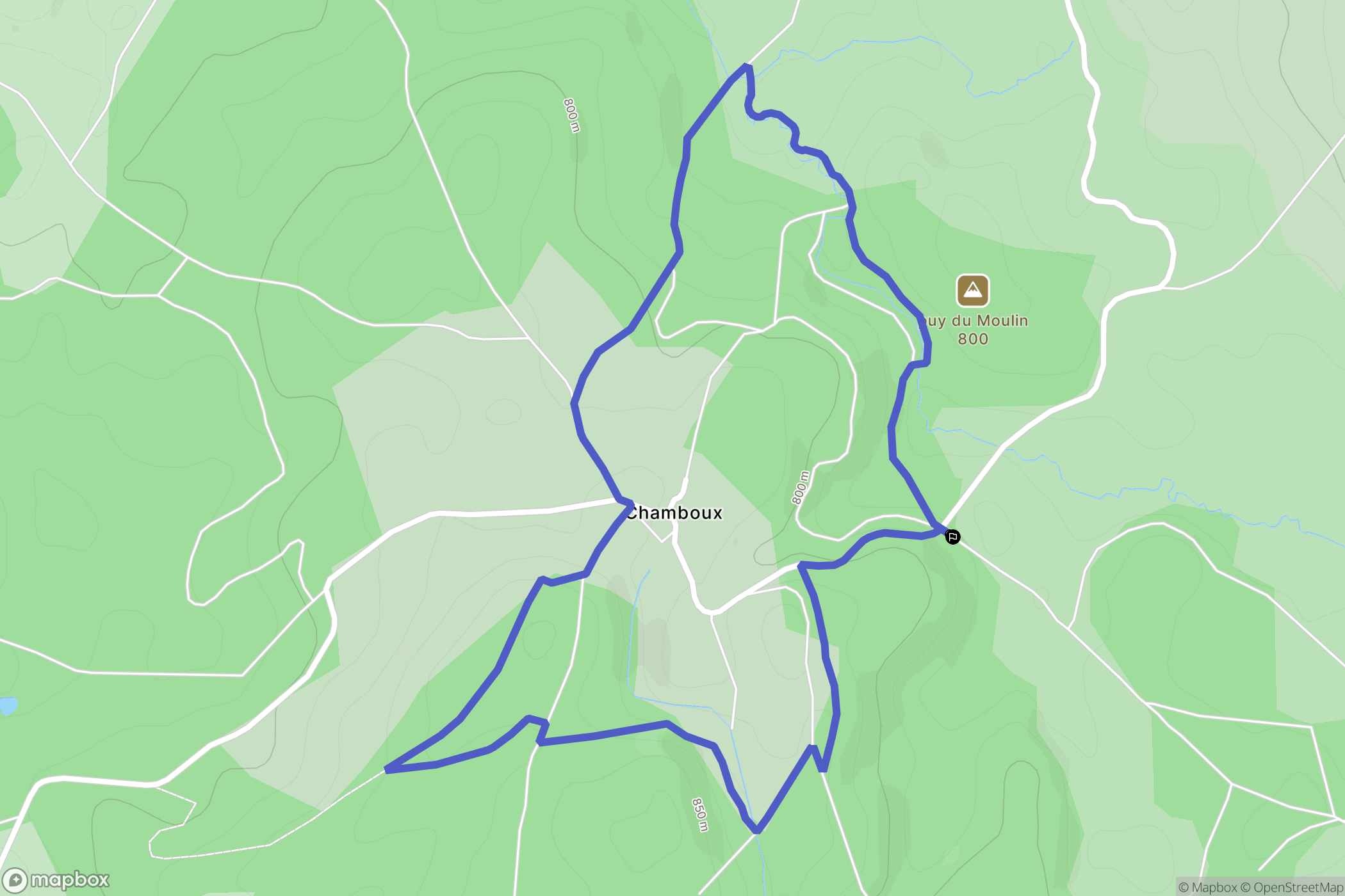 Peyrelevade : carte du parcours de randonnée - France