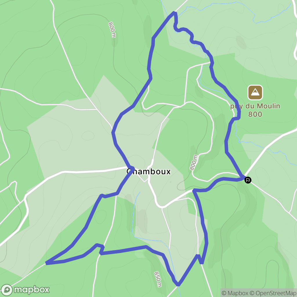Peyrelevade : carte du parcours de randonnée - France