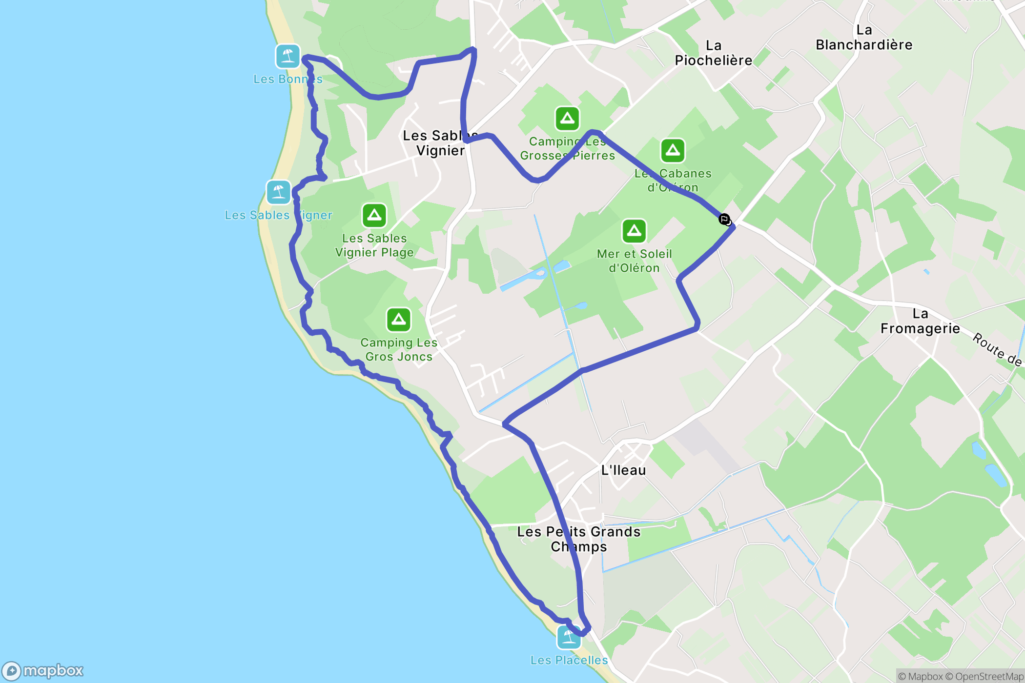 Saint-Georges-d'Oléron : carte du parcours de randonnée - France