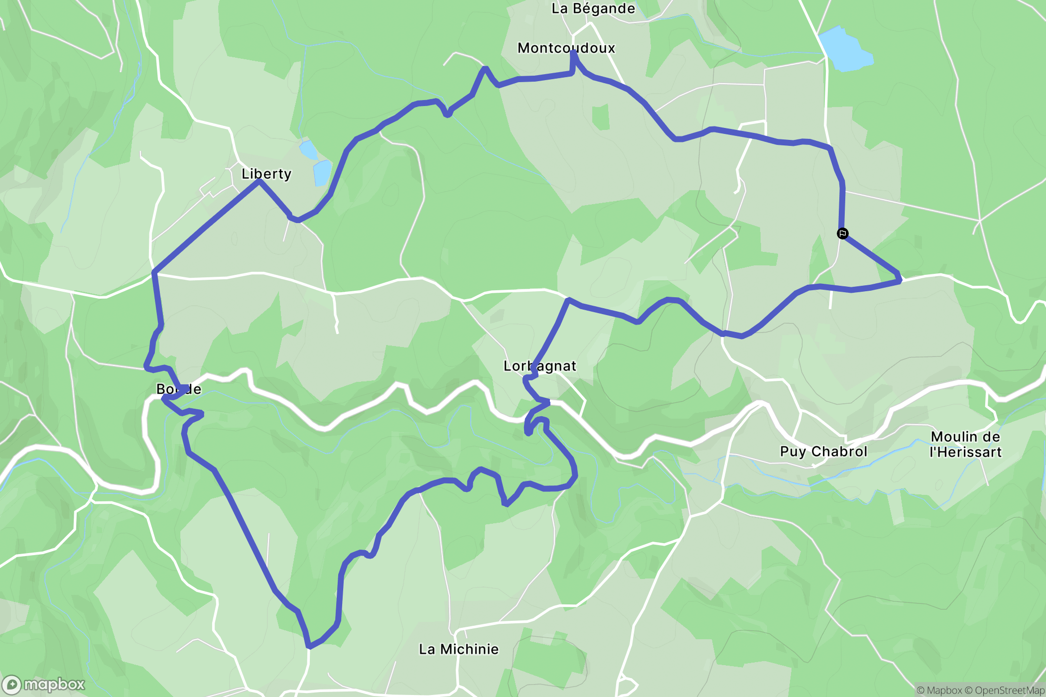 Condat-lès-Montboissier : carte du parcours de randonnée - France
