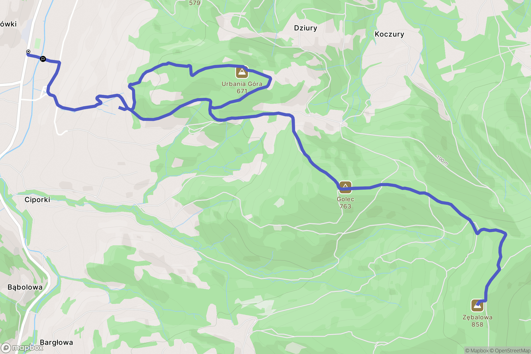 Tokarnia: mapa trasy - Poland