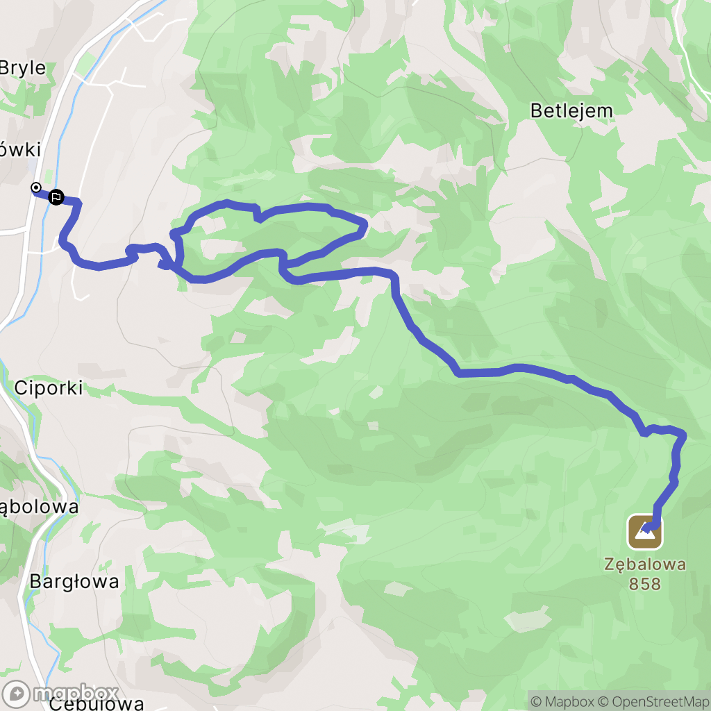 Tokarnia: mapa trasy - Poland