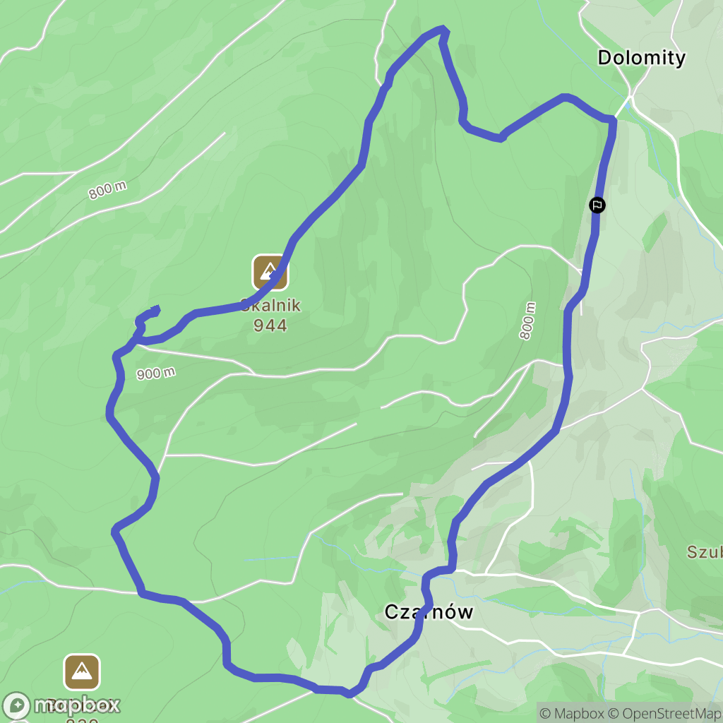 Czarnów: mapa trasy - Poland