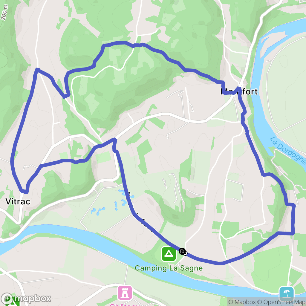 Vitrac : carte du parcours de randonnée - France