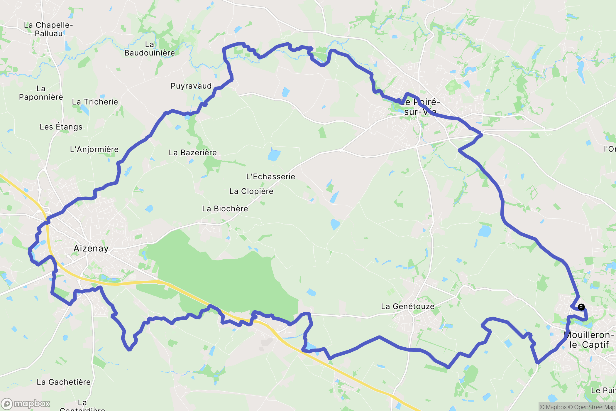 Mouilleron-le-Captif : carte du parcours de randonnée - France