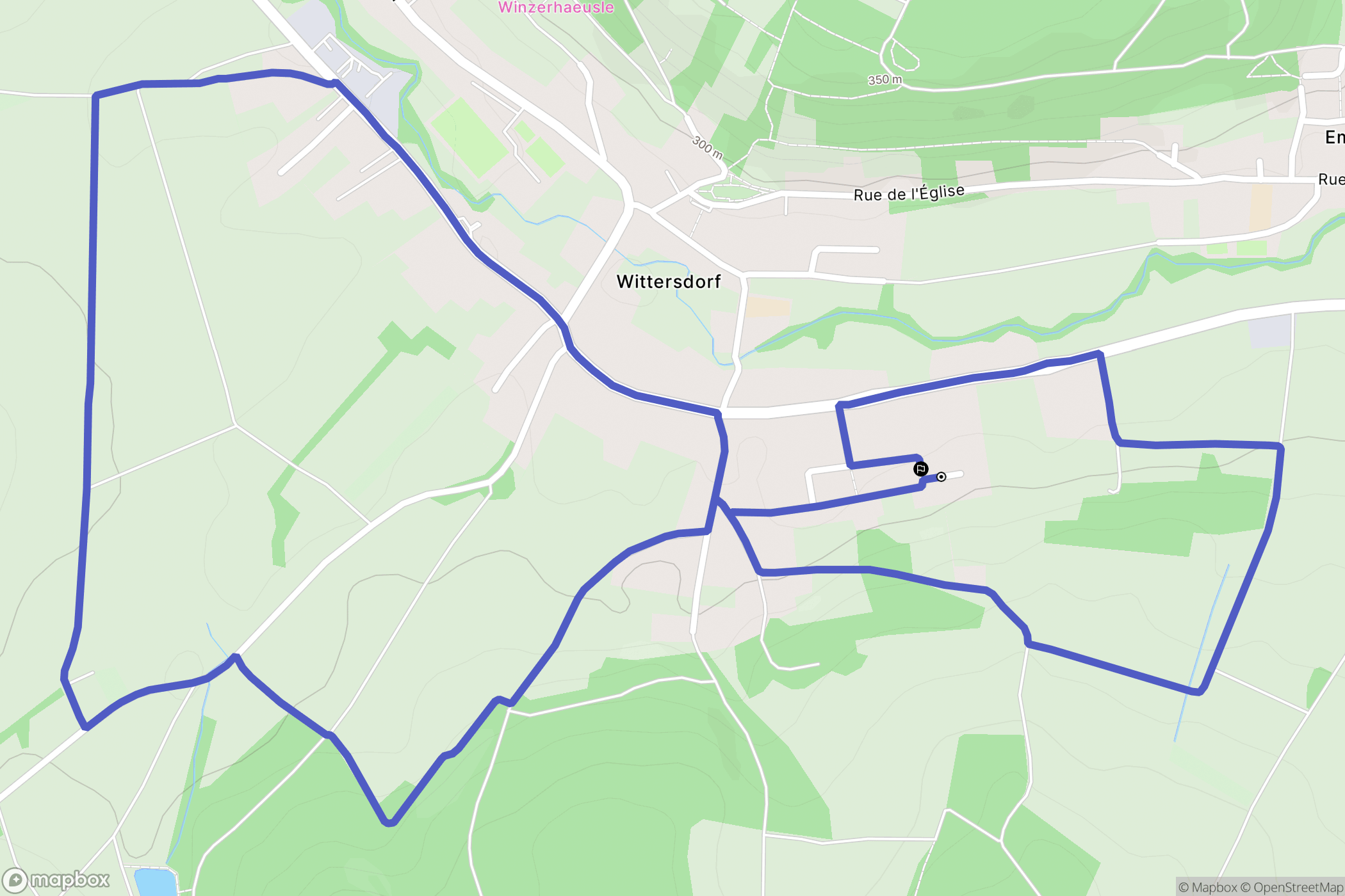 Wittersdorf : carte du parcours de randonnée - France