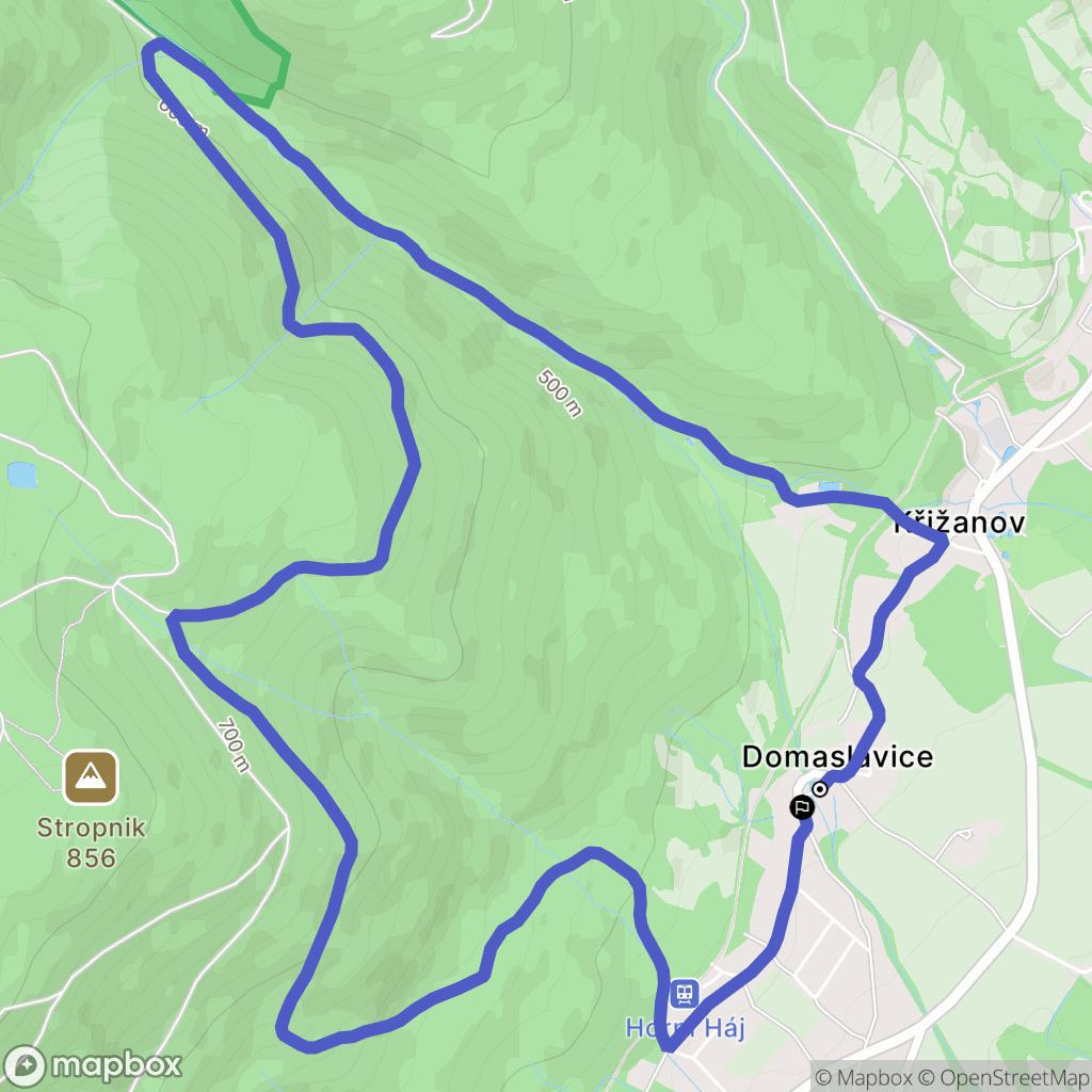 Domaslavice: mapa trasy - Czechia