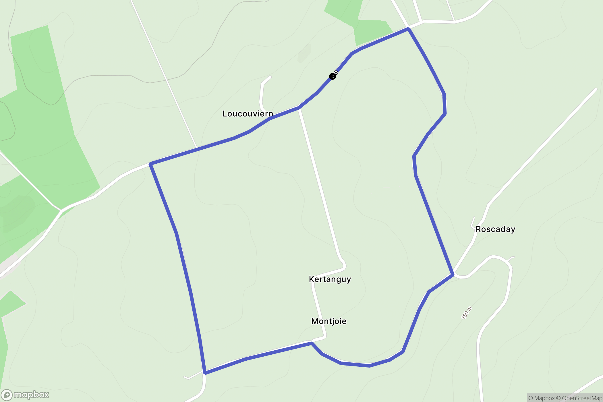 Séglien : carte du parcours de randonnée - France