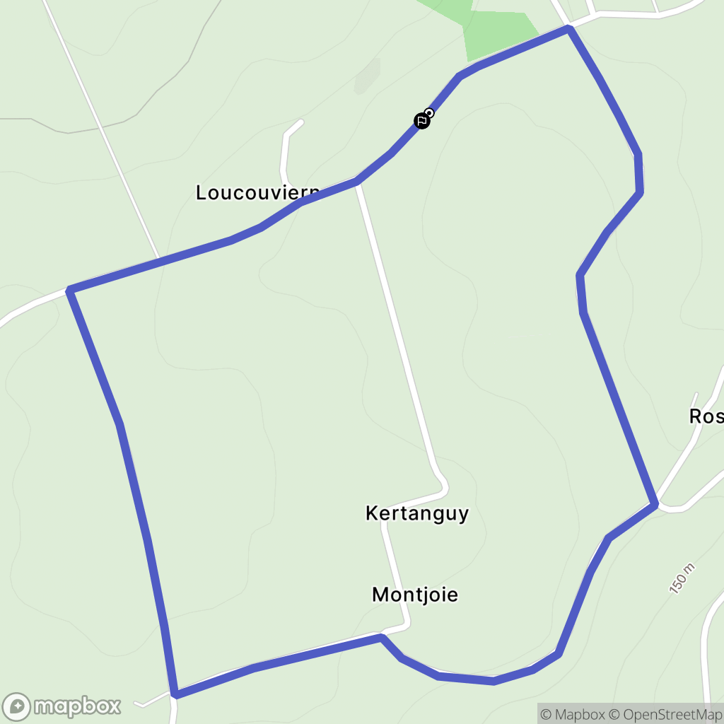Séglien : carte du parcours de randonnée - France