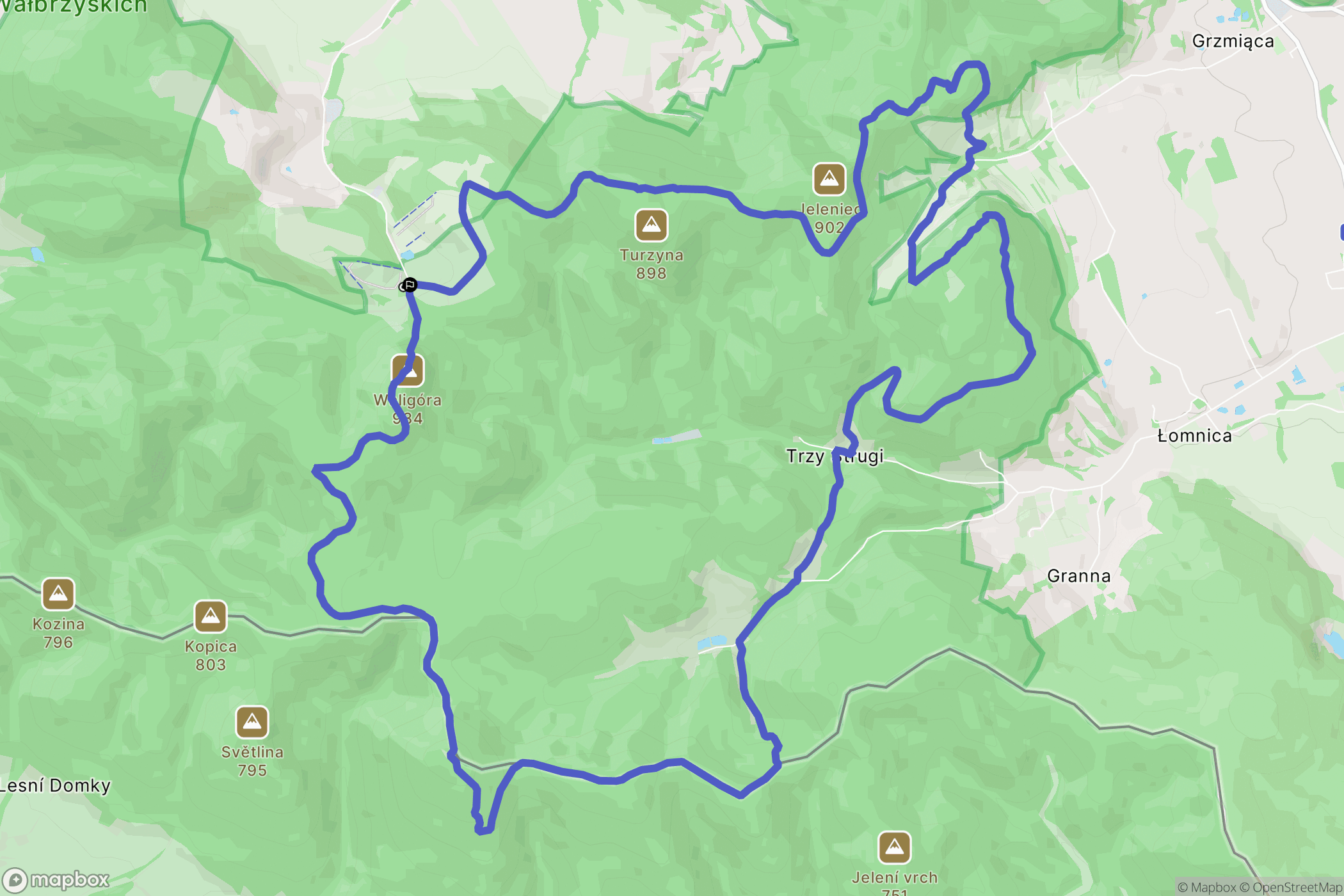 Rybnica Leśna: mapa trasy - Poland