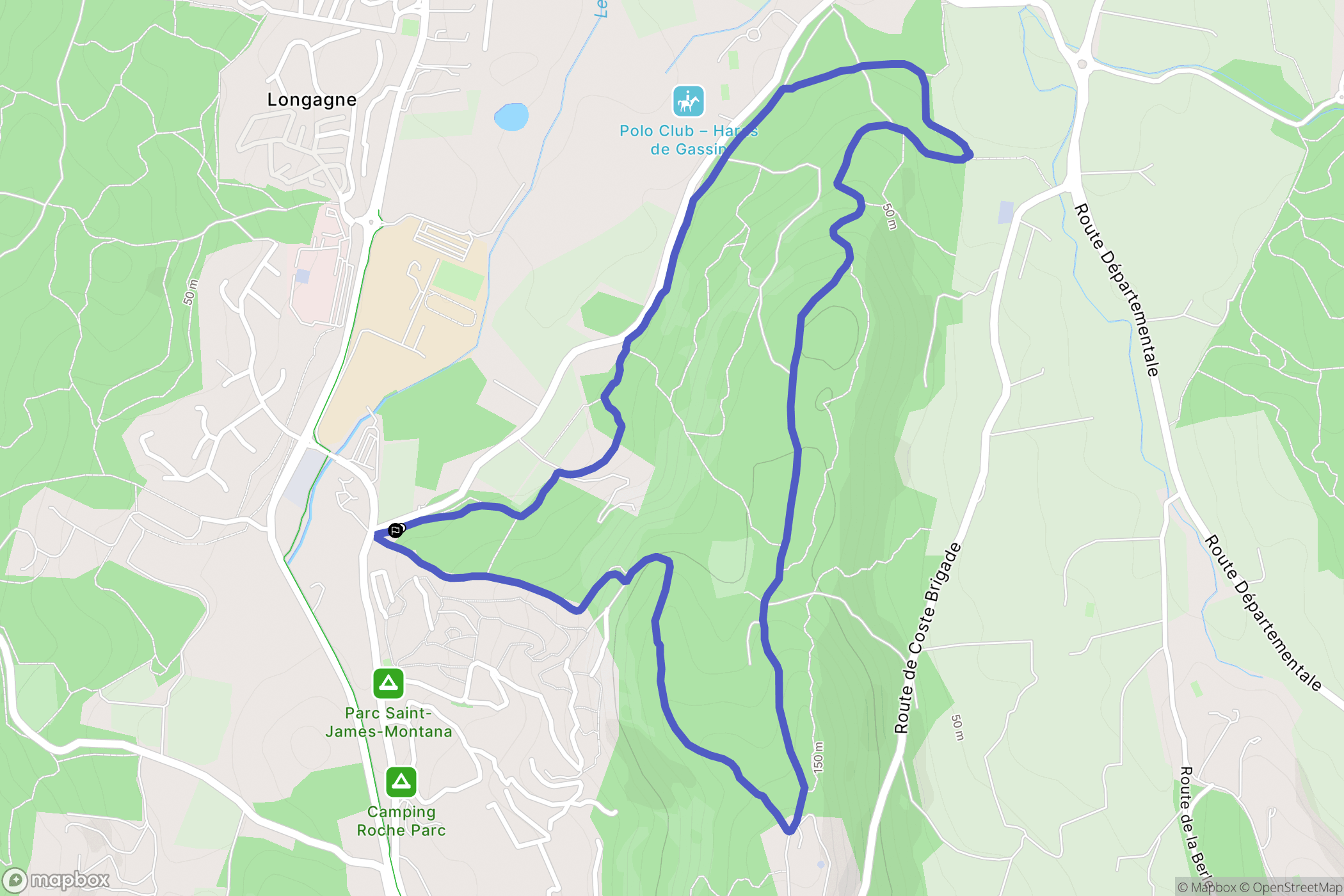 Gassin : carte du parcours de randonnée - France