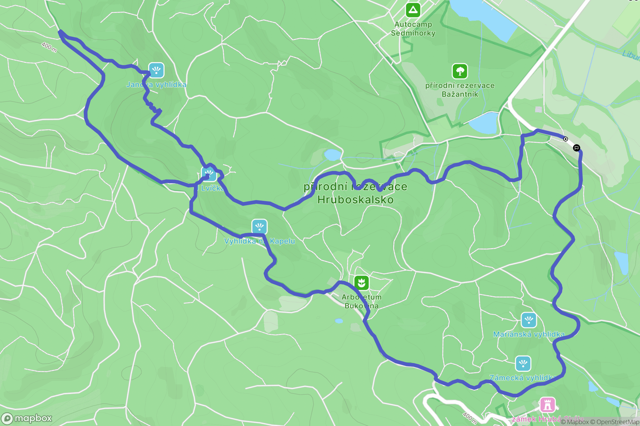 Karlovice: mapa trasy - Czechia