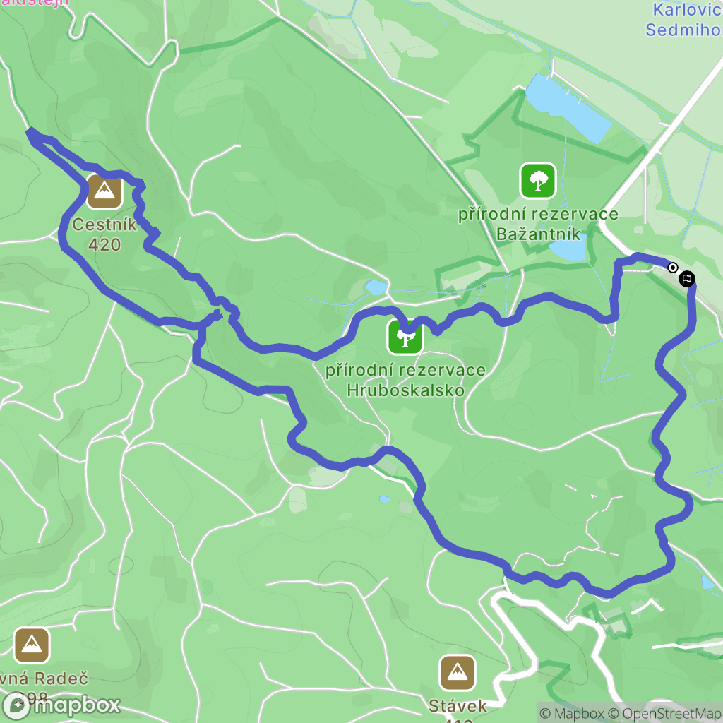 Karlovice: mapa trasy - Czechia