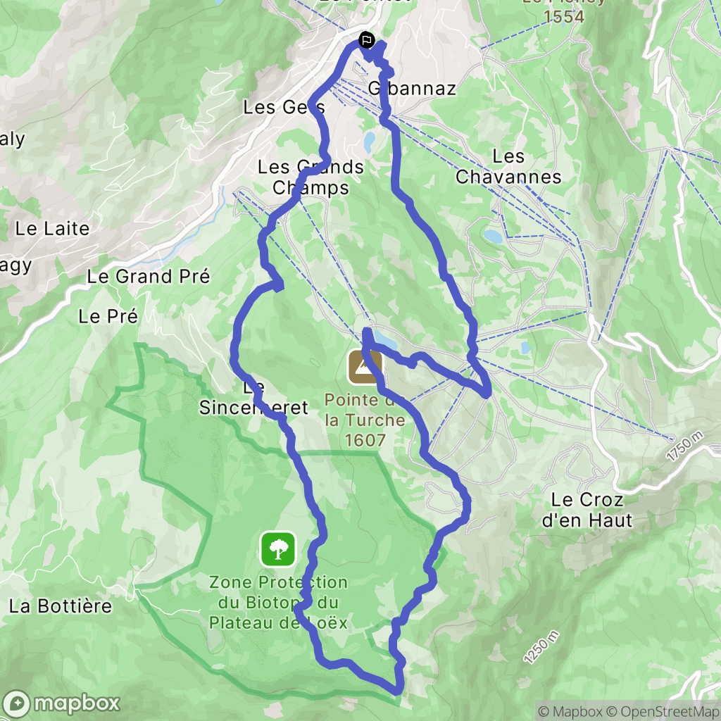 Les Gets : carte du parcours de randonnée - France