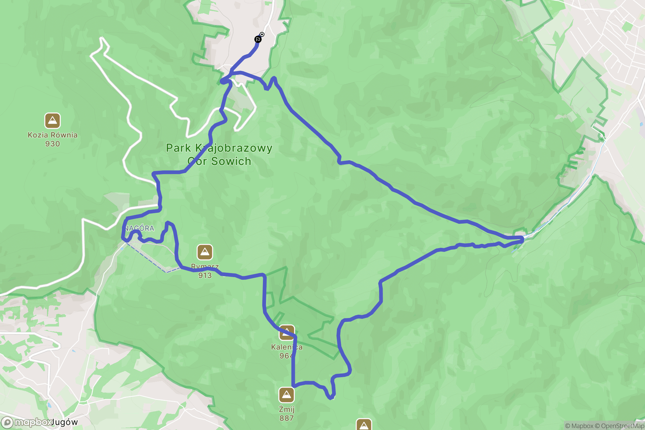 Pieszyce: mapa trasy - Poland