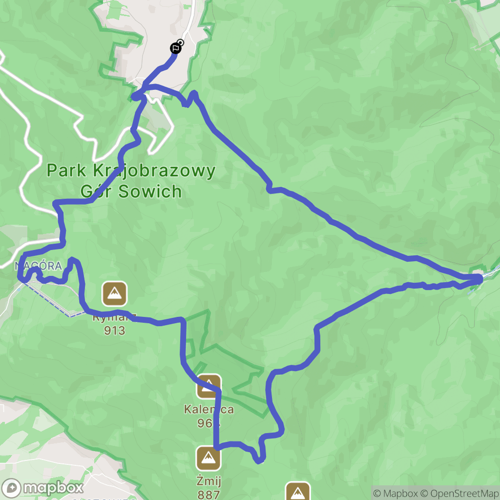 Pieszyce: mapa trasy - Poland