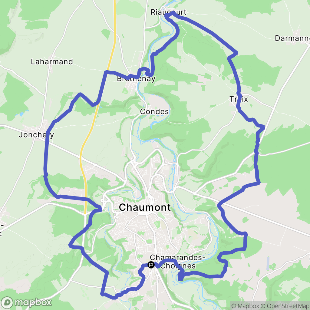 Chaumont : carte du parcours de randonnée - France