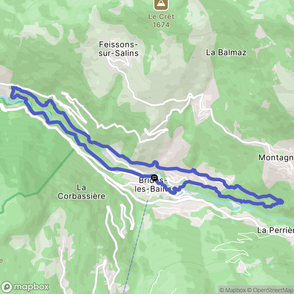 Brides-les-Bains : carte du parcours de randonnée - France