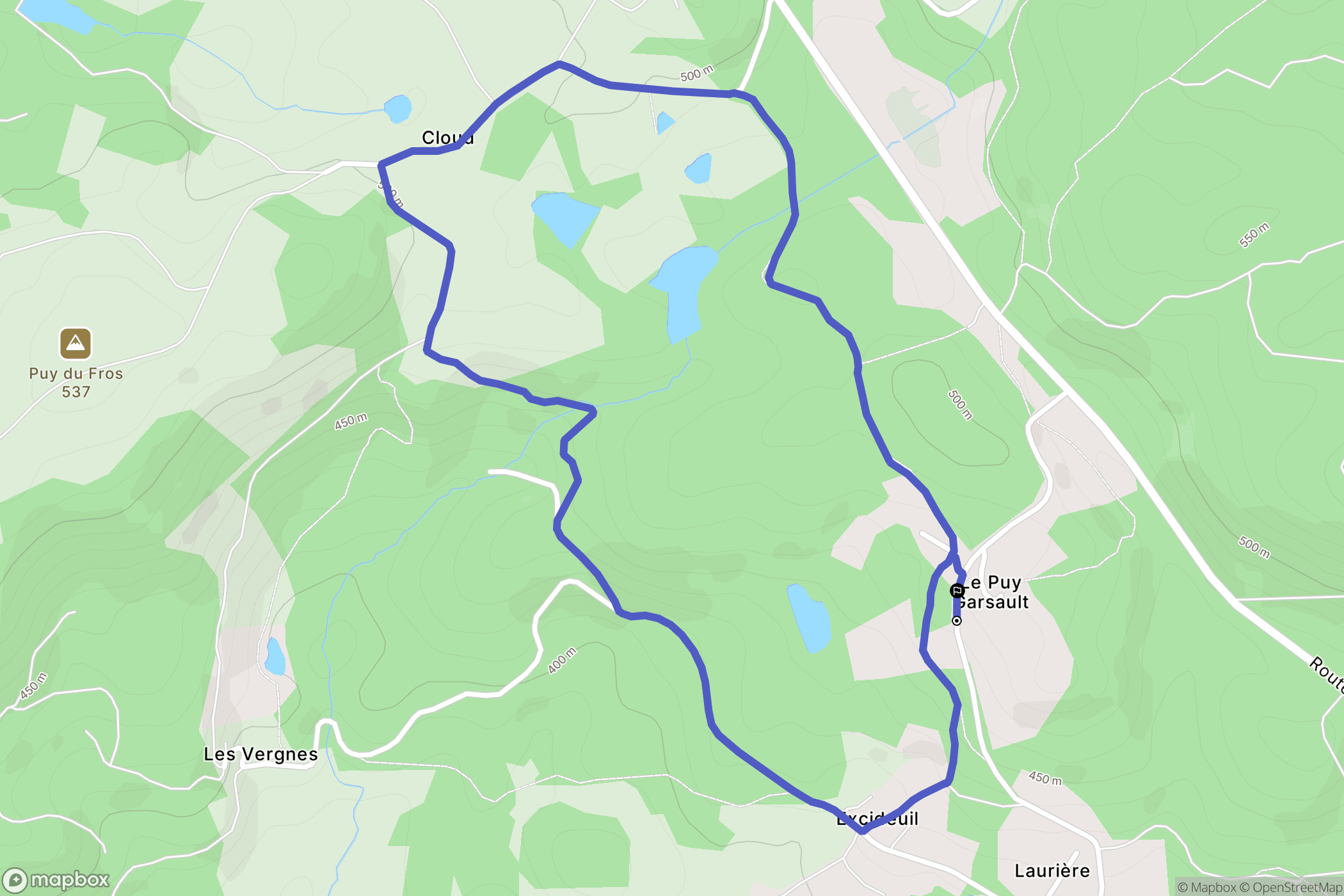 Ambazac : carte du parcours de randonnée - France