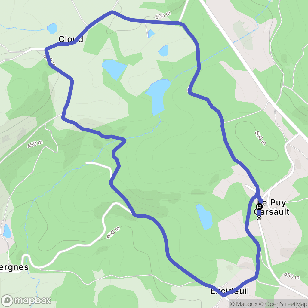Ambazac : carte du parcours de randonnée - France