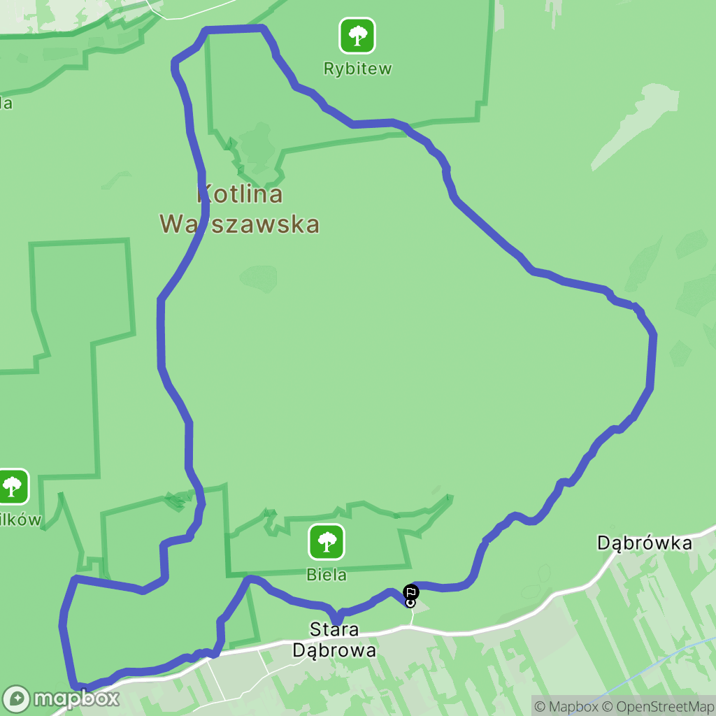 Stara Dąbrowa: mapa trasy - Poland