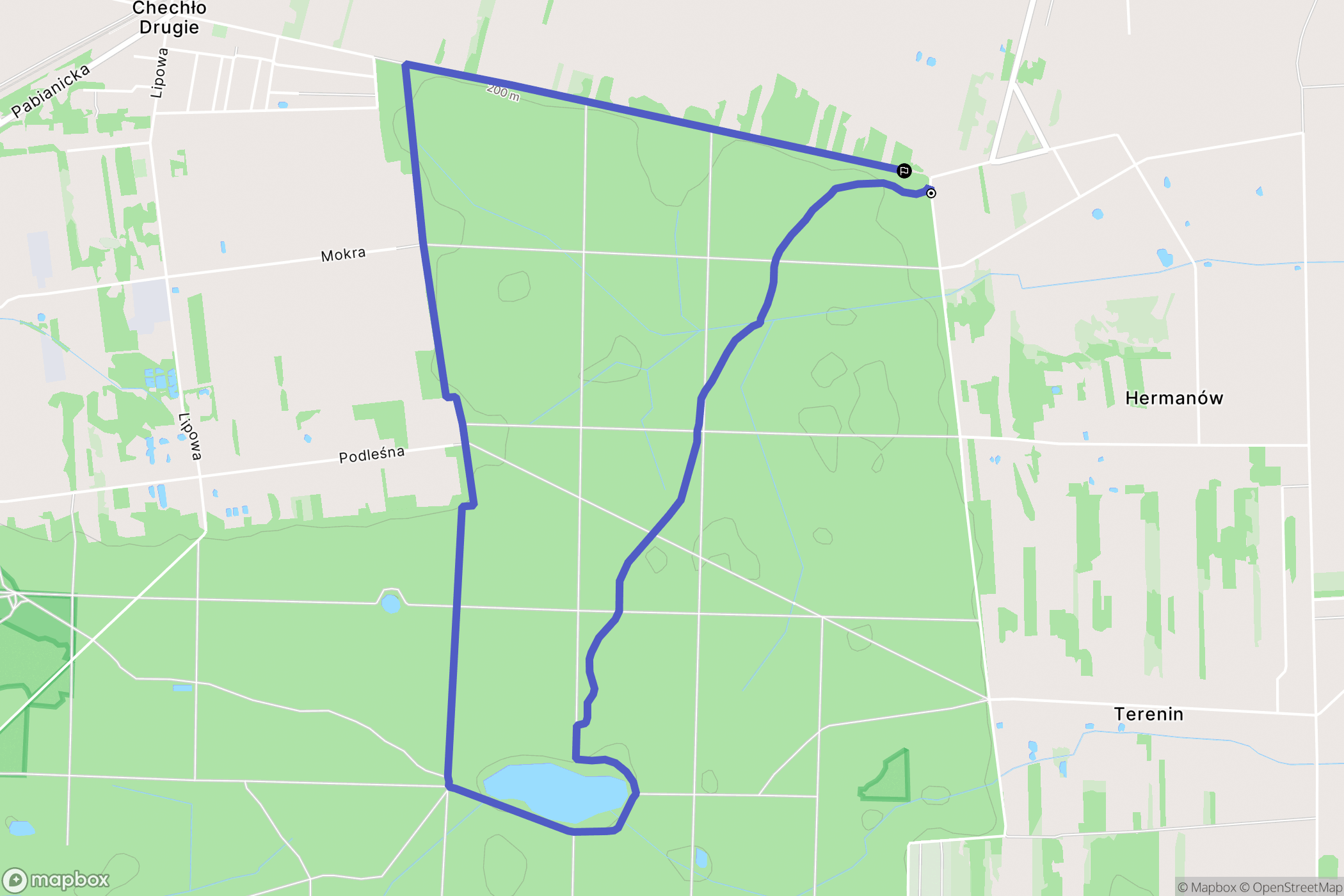 Hermanów: mapa trasy - Poland