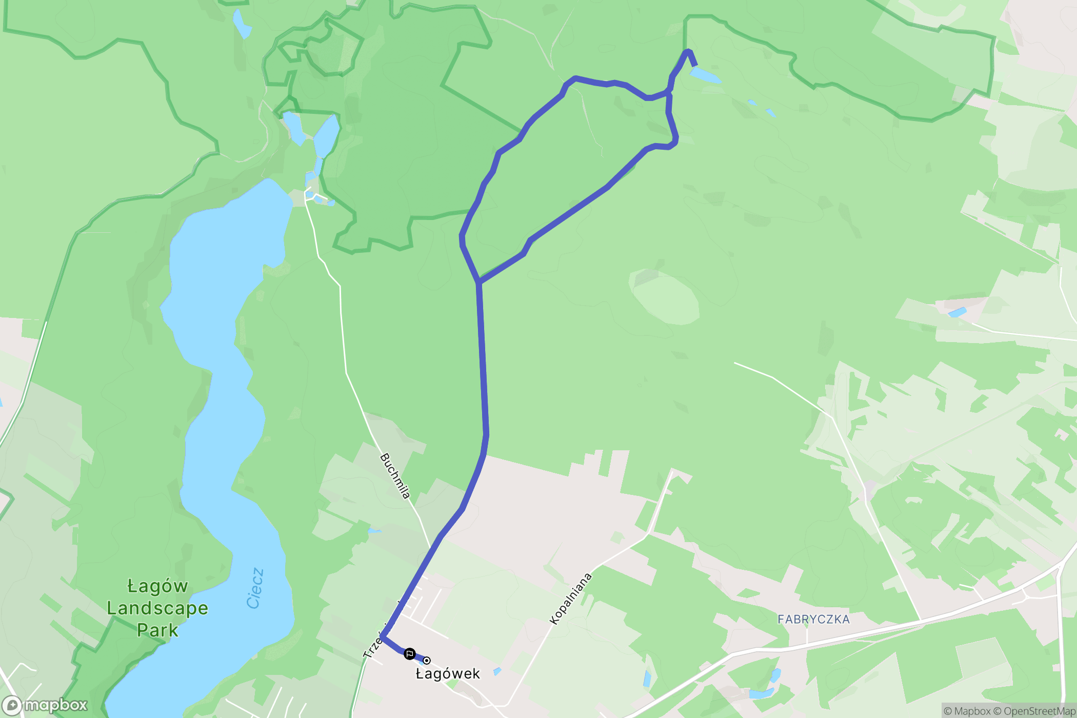 Łagówek: mapa trasy - Poland