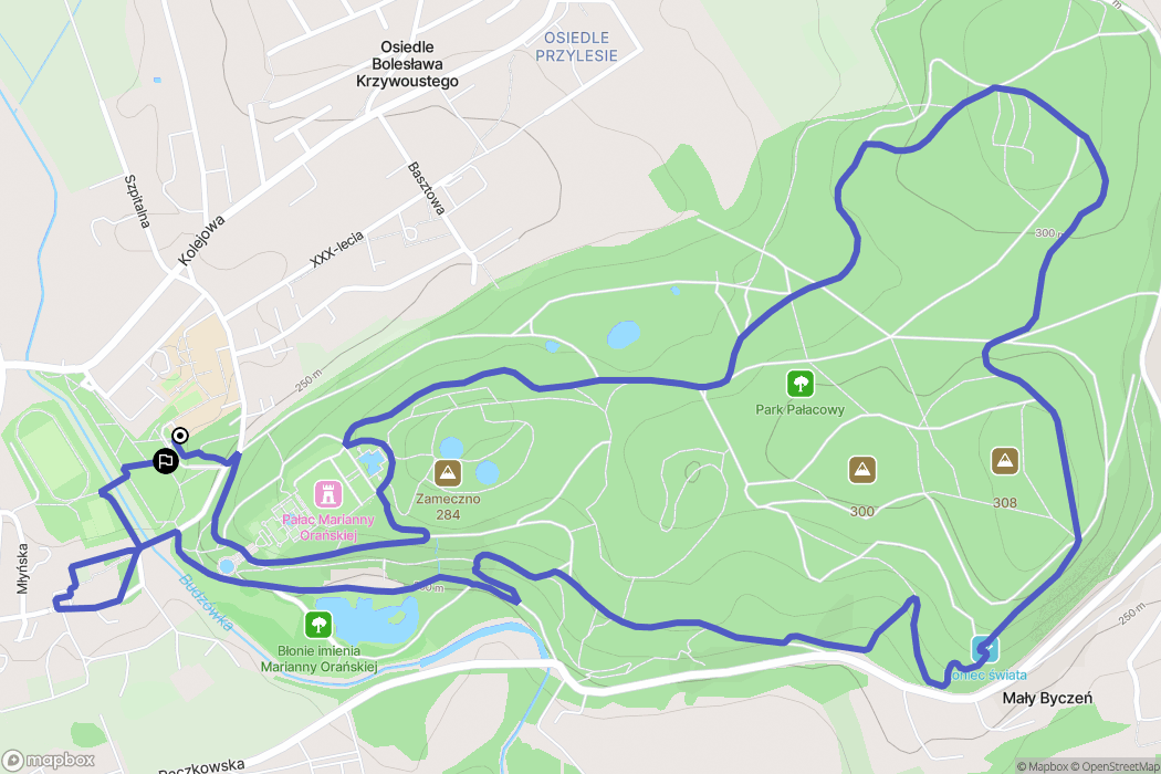 Kamieniec Ząbkowicki: mapa trasy - Poland