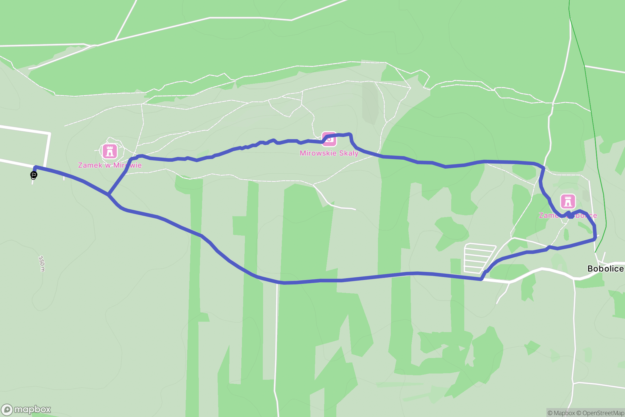 Mirów: mapa trasy - Poland