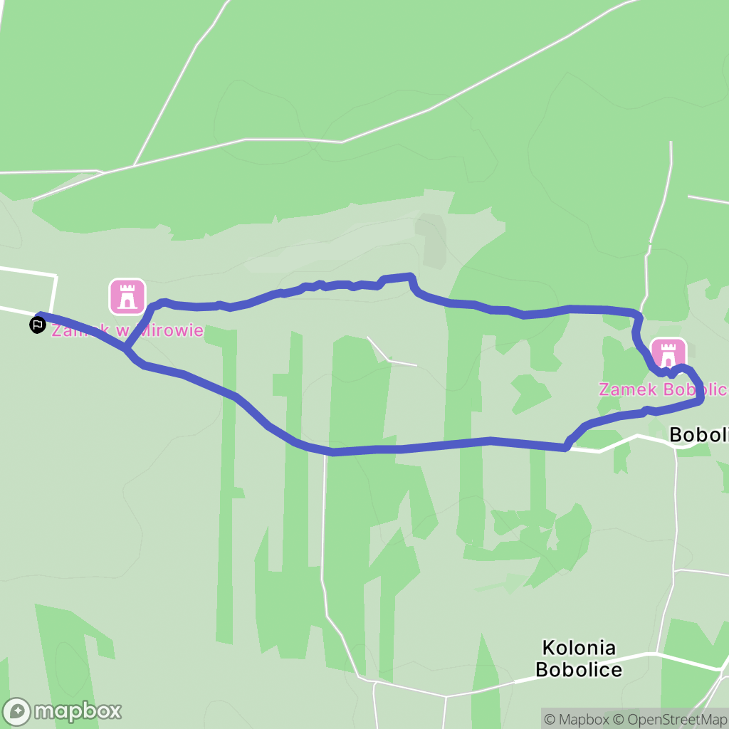 Mirów: mapa trasy - Poland