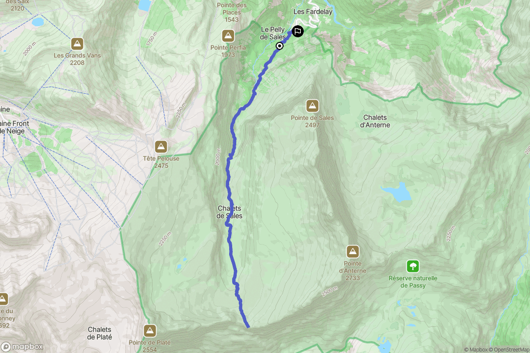 Sixt-Fer-à-Cheval : carte du parcours de randonnée - France