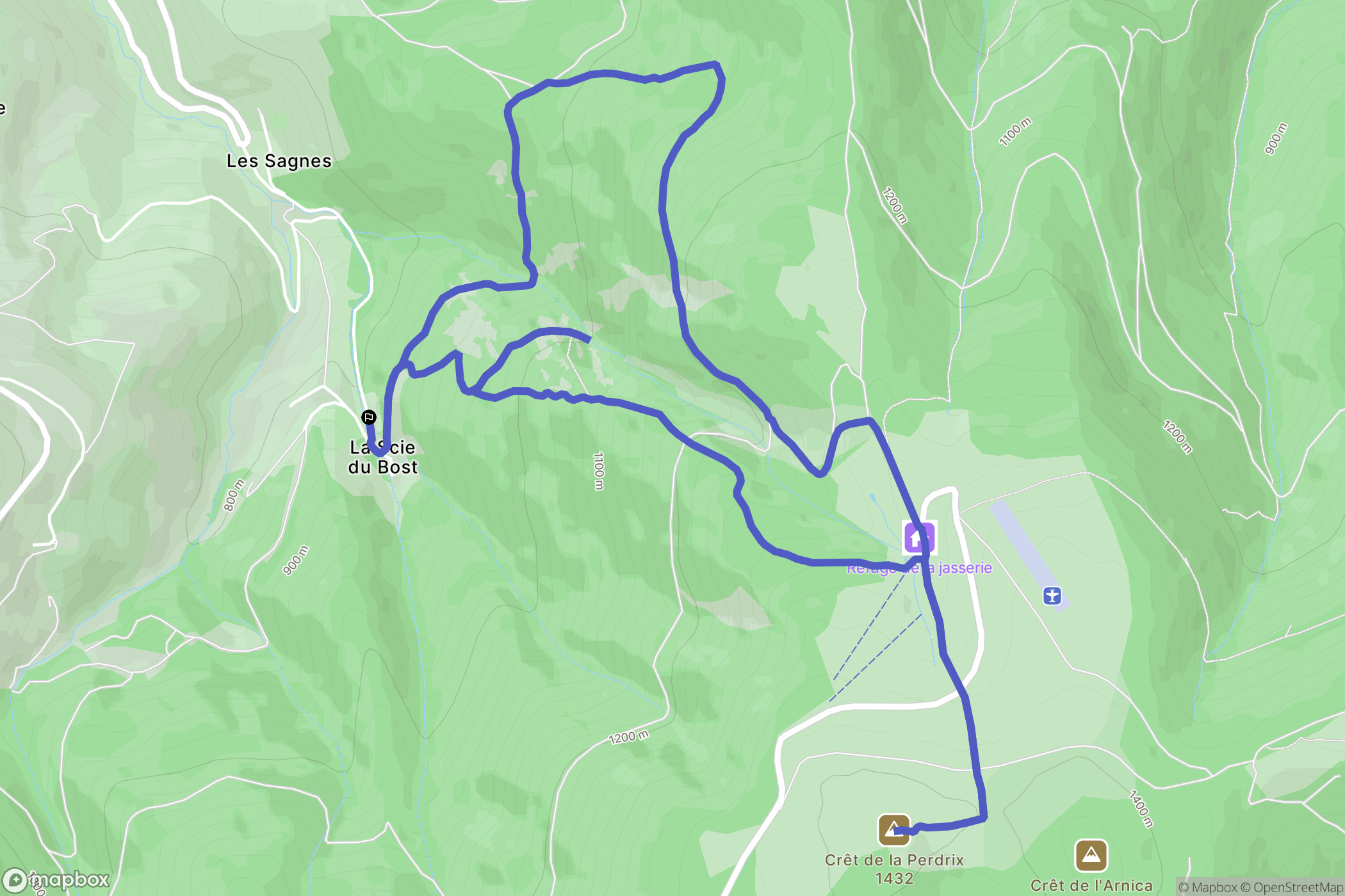 La Valla-en-Gier : carte du parcours de randonnée - France
