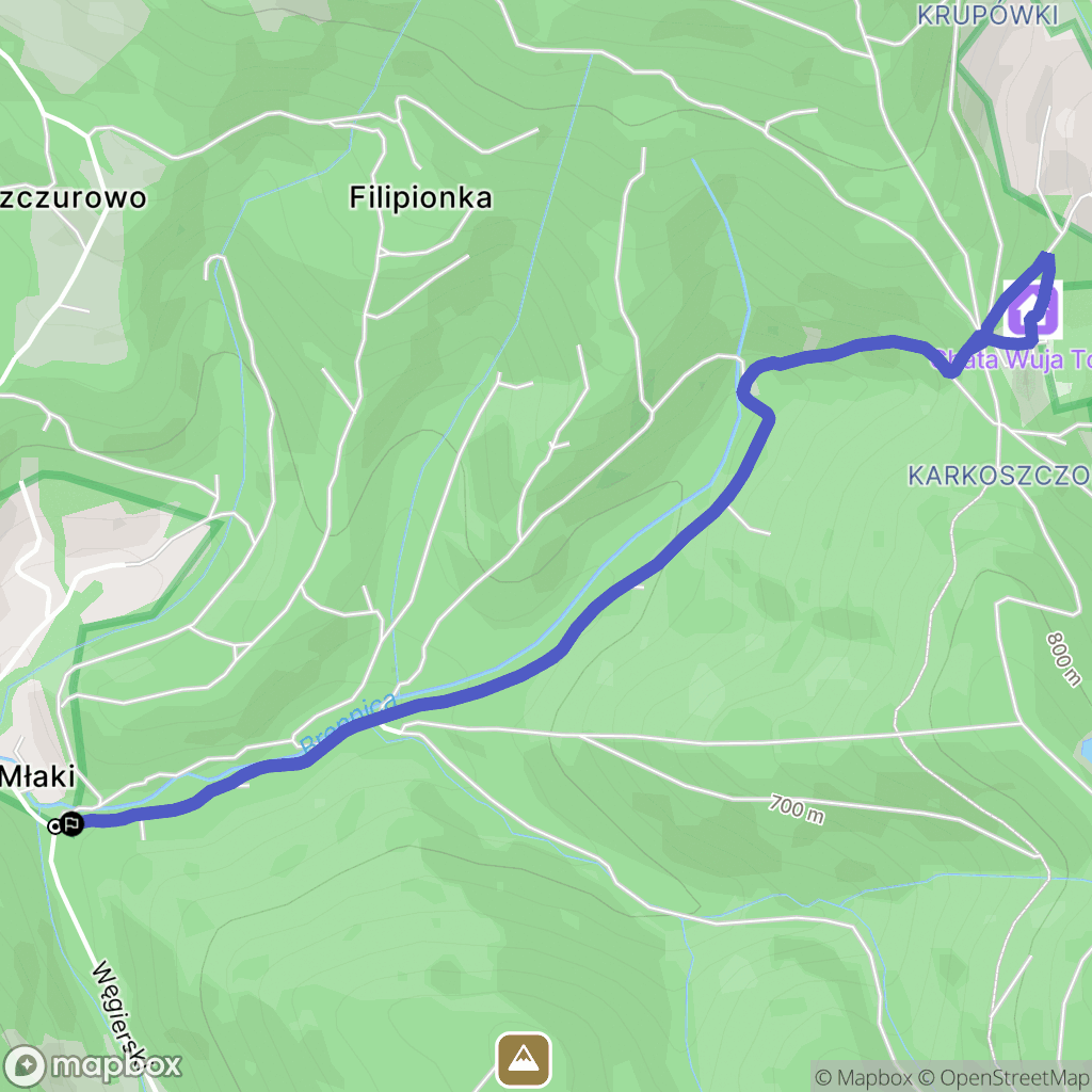 Brenna: mapa trasy - Poland