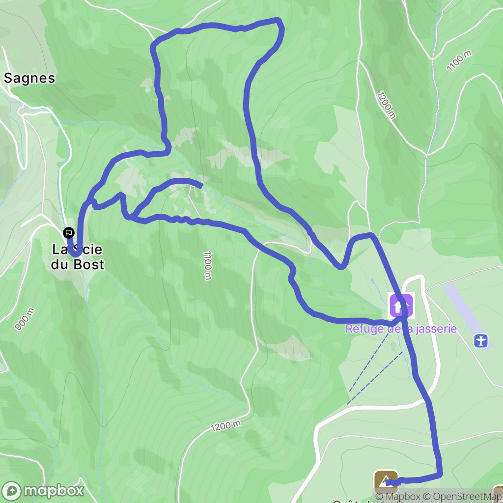 La Valla-en-Gier : carte du parcours de randonnée - France