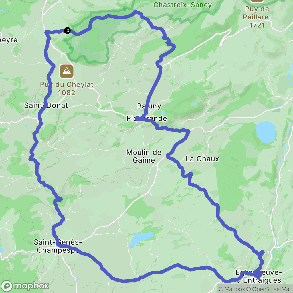 Chastreix : carte du parcours de randonnée - France