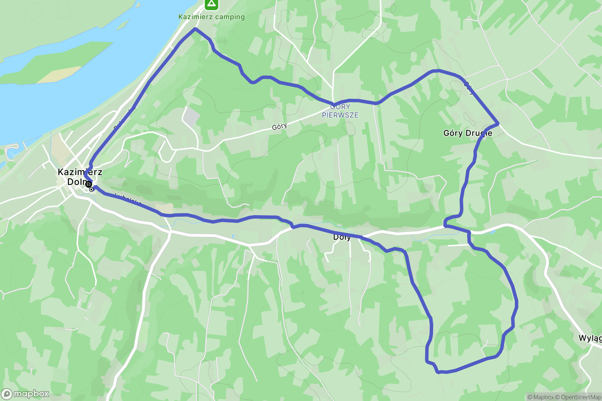Kazimierz Dolny: mapa trasy - Poland