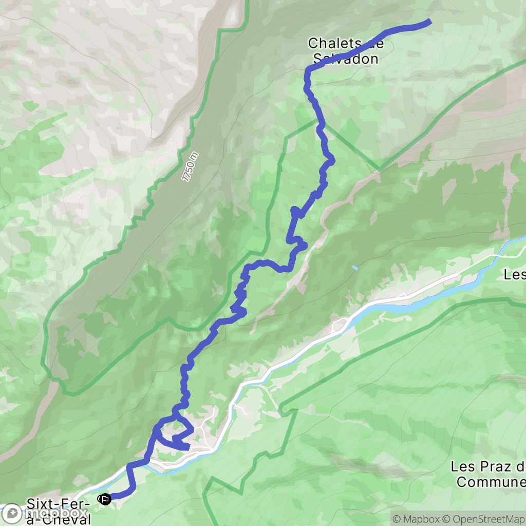 Sixt-Fer-à-Cheval : carte du parcours de randonnée - France