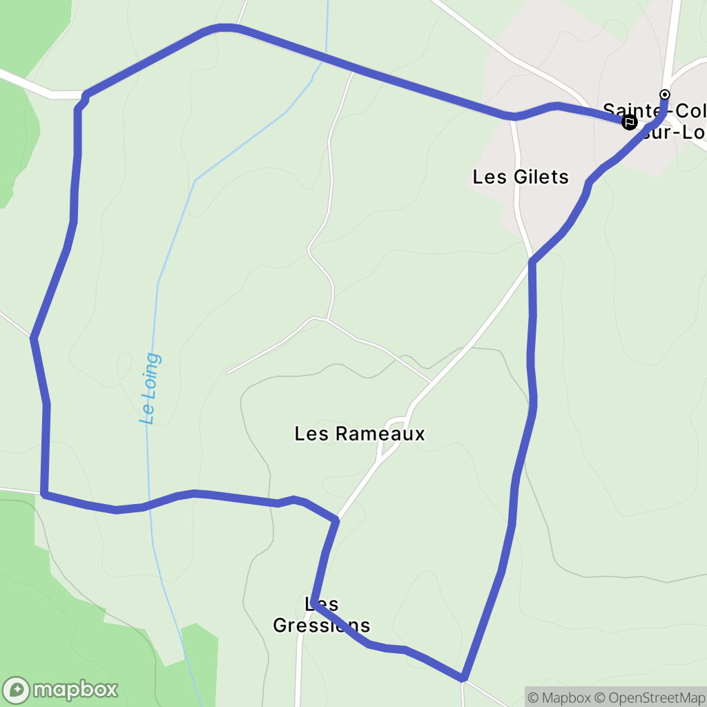 Treigny-Perreuse-Sainte-Colombe : carte du parcours de randonnée - France