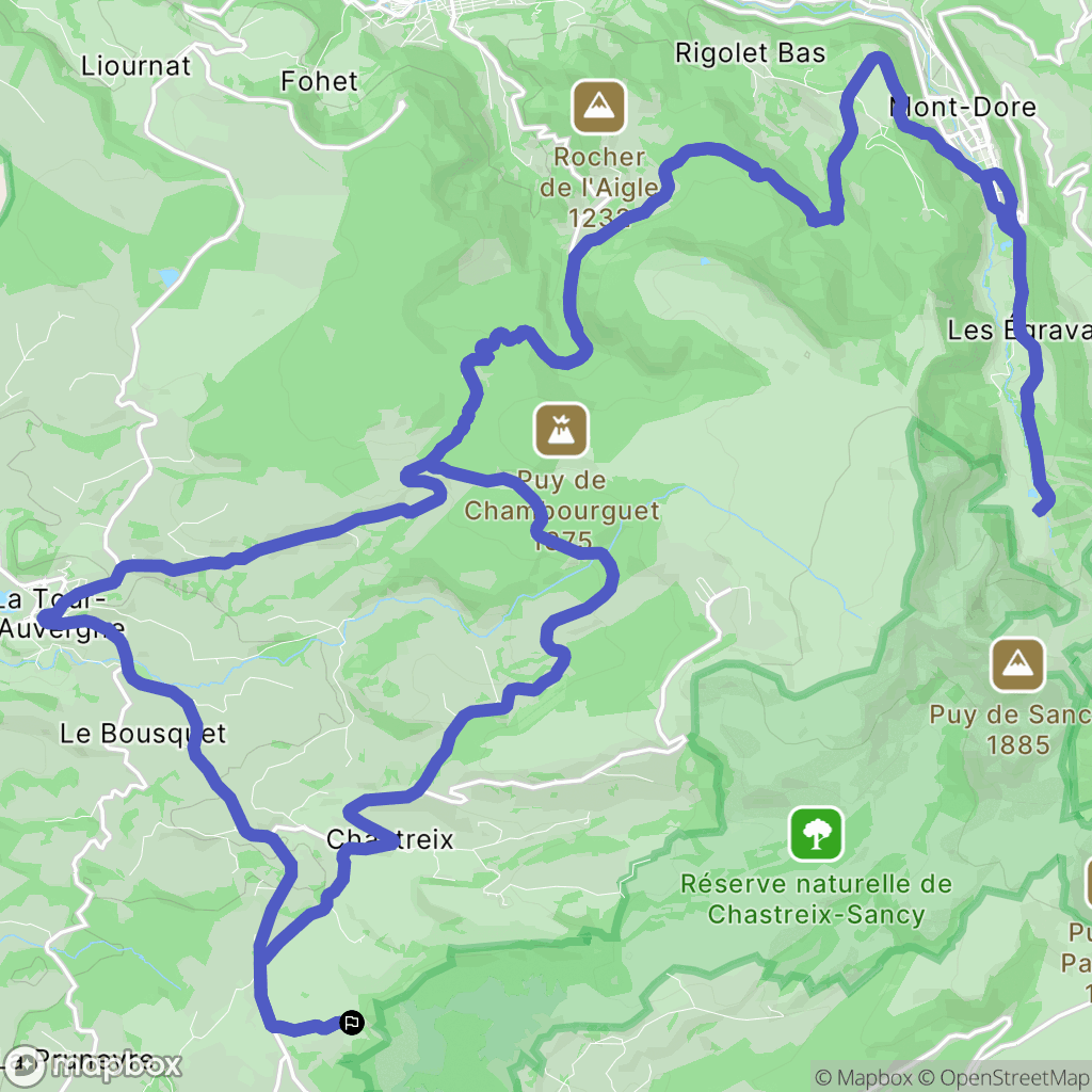 Chastreix : carte du parcours de randonnée - France